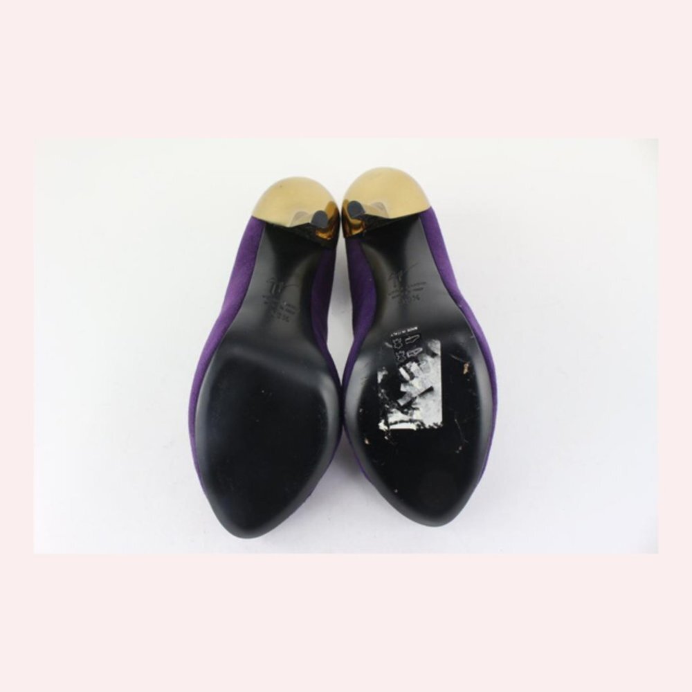 Giuseppe Zanotti Women's 39.5 Purple Suede x Gold Nana Heels 1116gz45 - Picture 7 of 12
